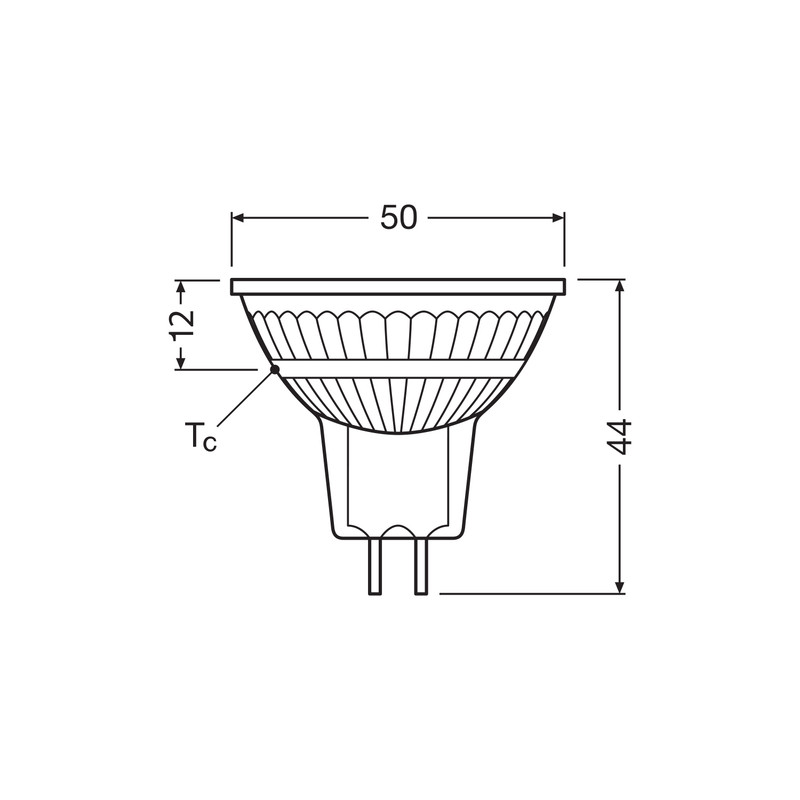 Лампа светодиодная 6,1W 12V 621lm 2700K GU5.3 50x44mm рефлекторная [4099854458422] LED MR16 OSRAM