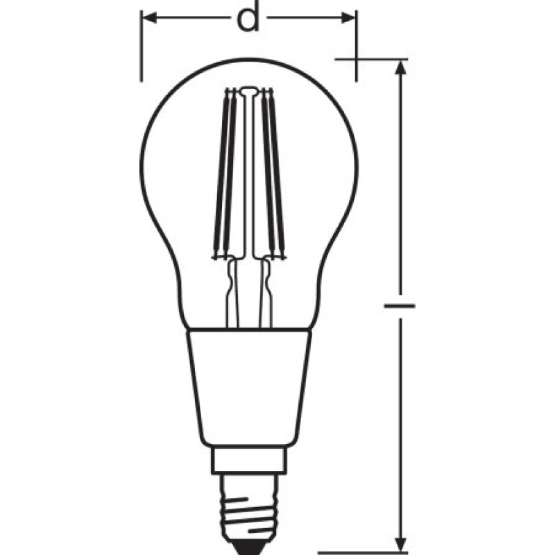 Лампа светодиодная 4.5W 220V 470lm 2700-2200K E14 DIM 45х110mm груша [4058075435476] LED Retrofit P OSRAM