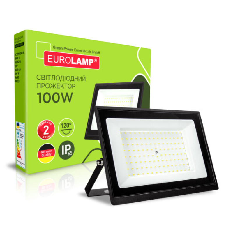 Прожектор LED 100W 230V 6500 6500K IP65 232x29x166mm [4262380663398] LED-FL-100(B) EUROLAMP