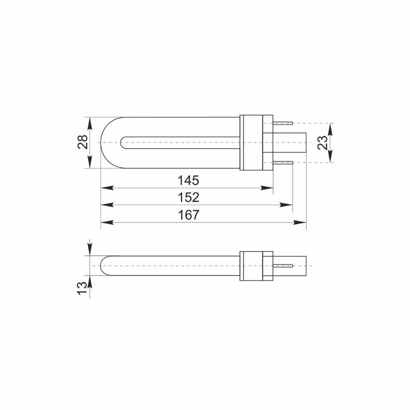 Світильник 9W 230V 580lm 6500K G23 IP20 230х57мм білий [LLPO0-3024-1-9-K01] ЛПО3024 УЕК