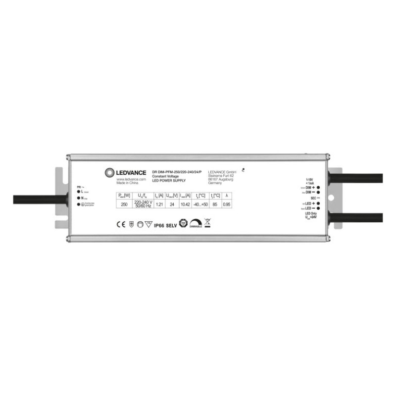 LED драйвер 10x1 250W 220-240V выходная 24V 10420mA DIM IP66 [4058075240155] DR DIM-PFM Osram