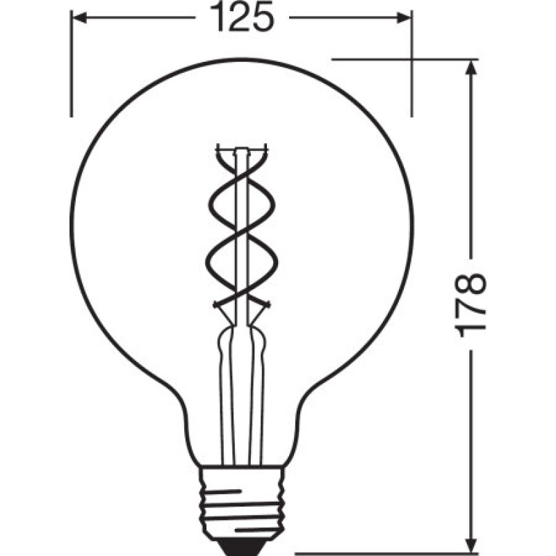 Лампа светодиодная винтажная 5W 220V 250lm 2000K E27 124x168mm [4058075092136] OSRAM led vintage 1906 globe