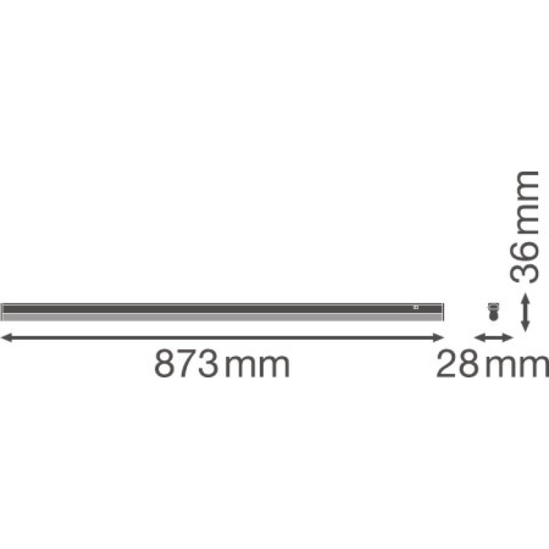 Світильник LED лінійний 12W 220V 1200lm 3000K 873x28x36mm IP20 [4058075106192] Ledvance LN COMP SWITCH 900