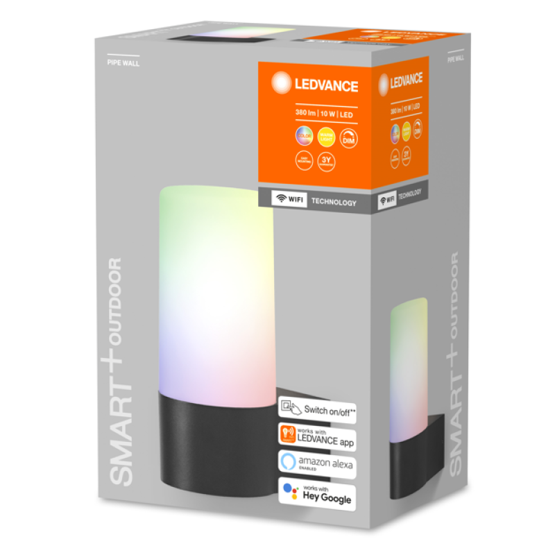 SMART світильник вуличний 10W 220V 850lm 3000K RGB WIFI 129х197х89mm [4058075564183] Ledvance Pipe Multicolor
