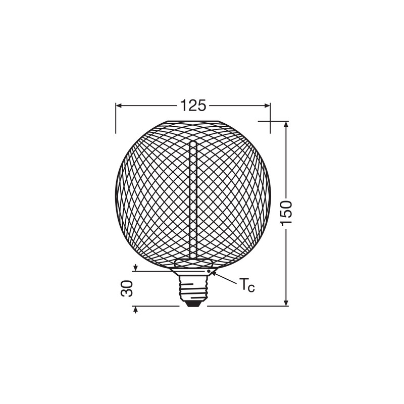 Лампа светодиодная винтажная 3.5W 220V 110lm 1800K E27 DIM 125x150mm филаментная [4058075840249] OSRAM LED DECO G125 BLACK