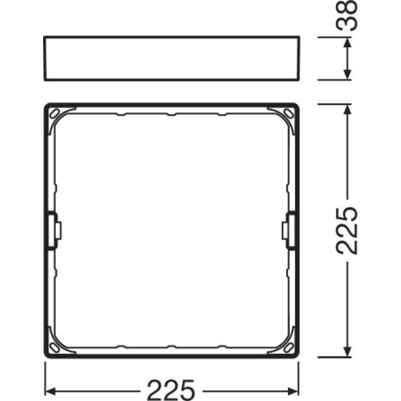 Рамка для накладного монтажу 225x225x38mm квадратна білий [4058075079434] Ledvance DL Slim Frame SQ210