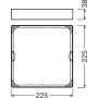 Рамка для накладного монтажу 225x225x38mm квадратна білий [4058075079434] Ledvance DL Slim Frame SQ210