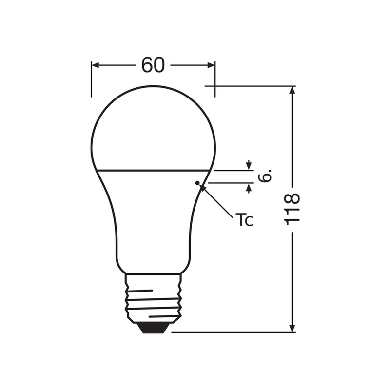 Лампа LED 14W 230V 1893lm 3000K E27 60x118mm груша [4099854546006] LED VALUE CL A120 OSRAM