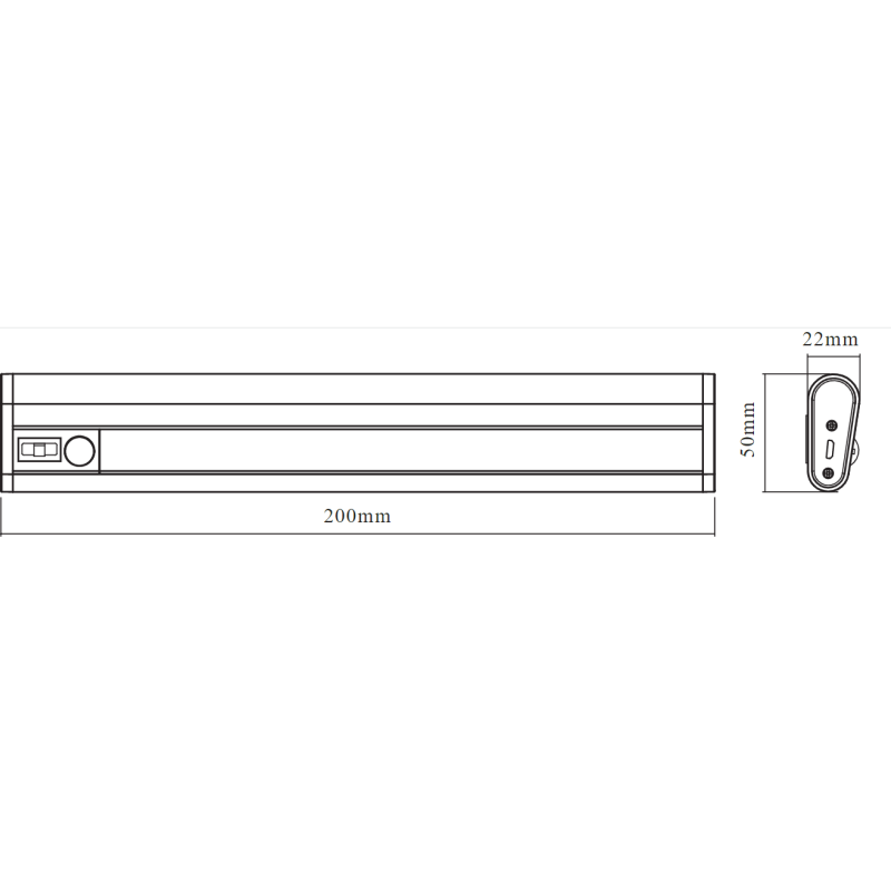 Світильник 1.00W 5V 69lm 4000K 200x22x50mm [4099854497391] Osram LINEAR LED MOBILE USB 200 на акумуляторі