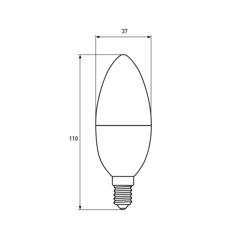 Лампа светодиодная 9W 220V 990lm 4000K E14 37x110mm свеча [4262380664821] EUROELECTRIC LED-CL-09144(EE)