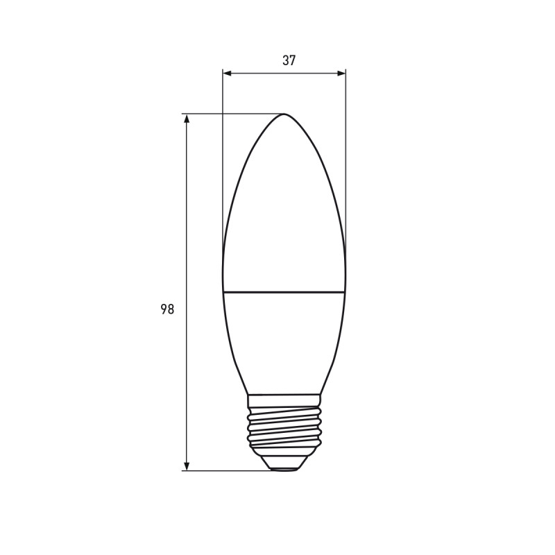 Лампа светодиодная 6W 220V 490lm 4000K E27 37x98mm свеча [4262380664852] EUROELECTRIC LED-CL-06274(EE)