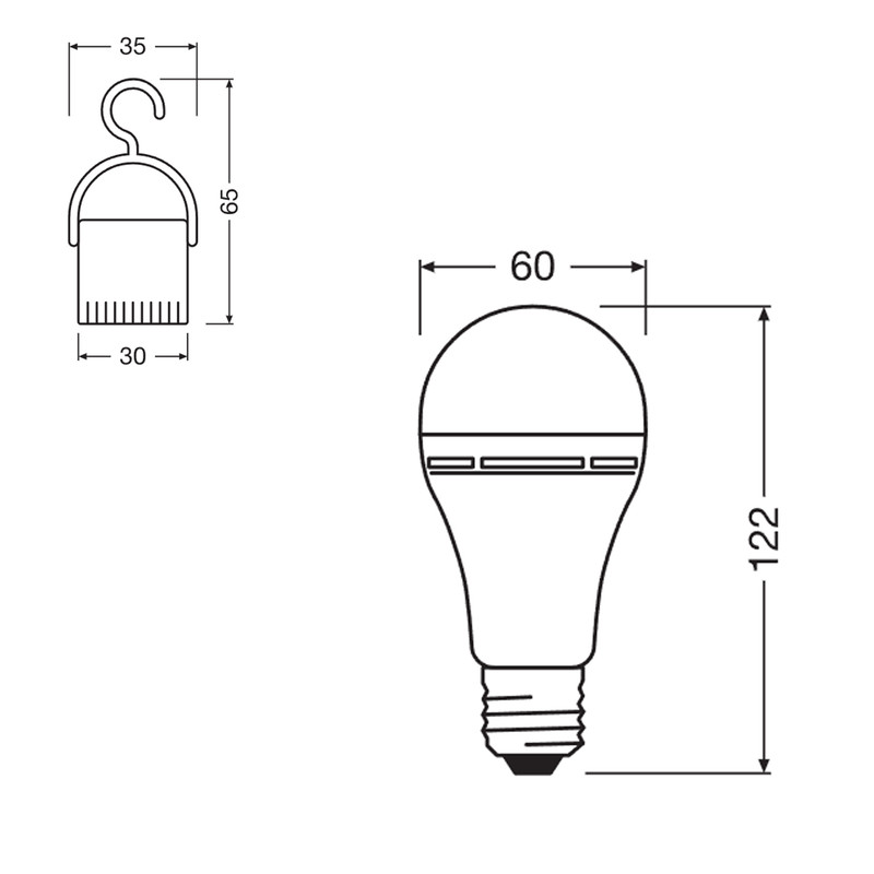 Лампа LED с аккумулятором 8W 230V 806lm 4000K E27 1800mA/h 60х122mm [4099854190131] Osram LED RECHARGEABLE