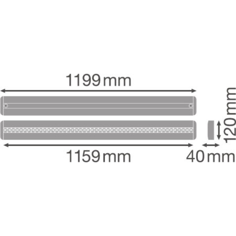 Cветильник LED линейный 34W 220V 4200lm 4000K 4500mAh 1199x120x40mm аварийный подвесной [4058075109544] Ledvance LN INDV
