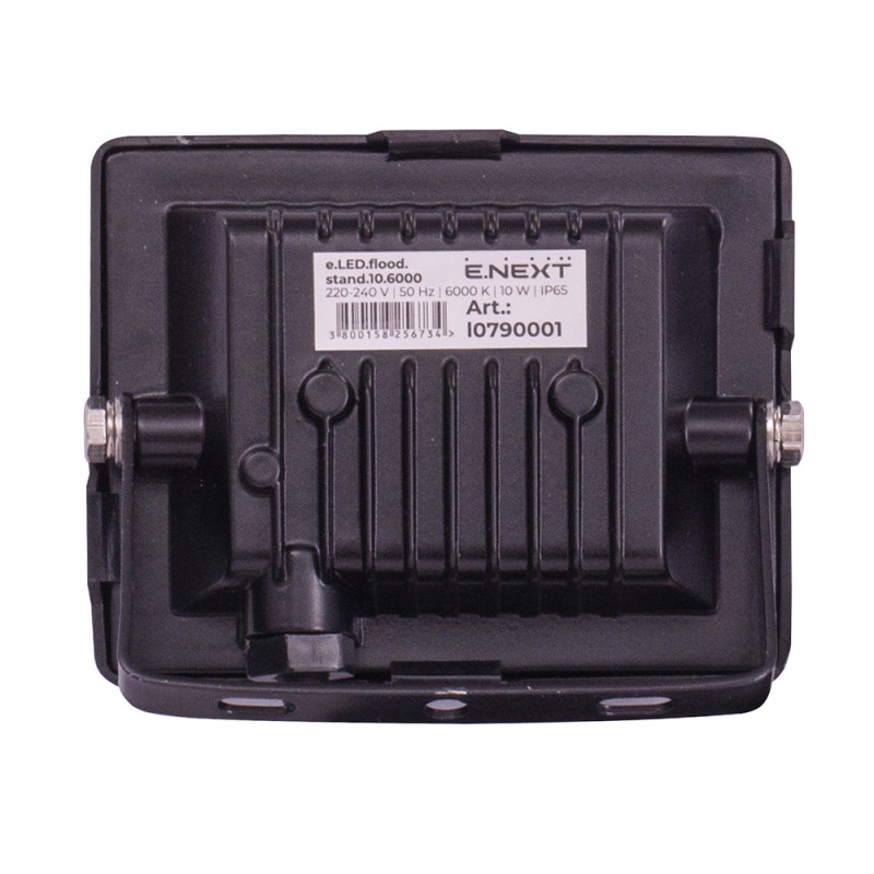 Прожектор LED 10W 220V 800lm 6000K IP65 90x28x70mm [l0790001] E.NEXT e.LED.flood.stand.10.6000