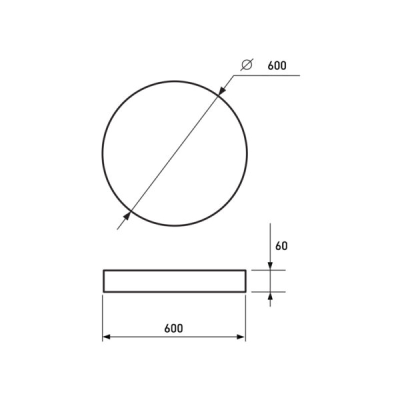 LED Светильник накладной 100W 230V 6825lm 3000-6500K ø600x60mm DIM [4262380665552] LED-SL-100W-T38 EUROLAMP