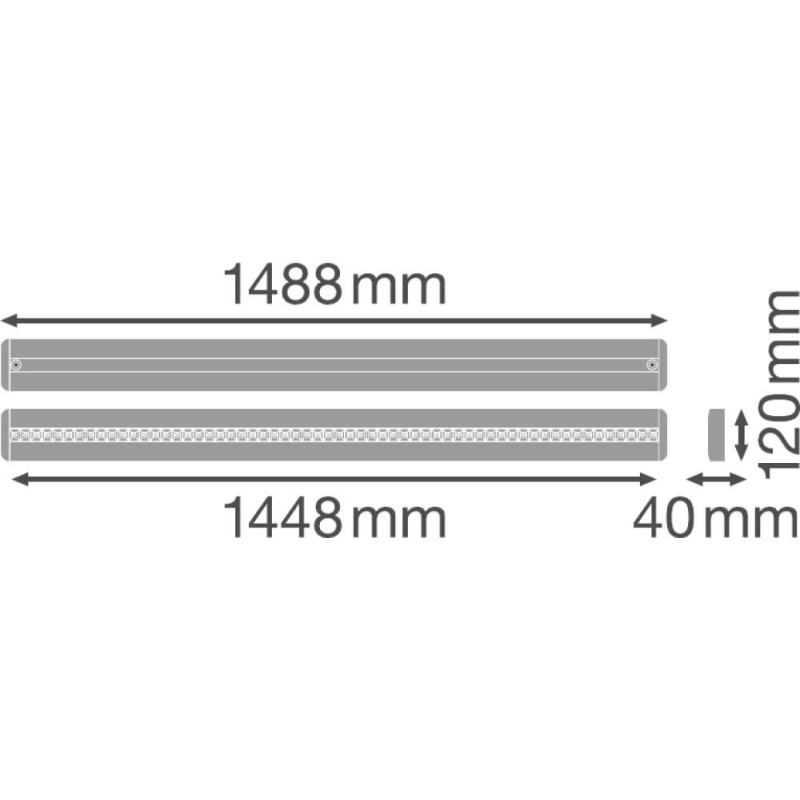 Cветильник LED линейный 25W 220V 2800lm 4000K 1488x120x40mm IP20 [4058075522459] Ledvance LN INDV D