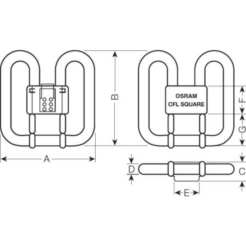 Лампа люминесцентная компактная 16W 103V 1050lm 3500K GR10q 136x13mm U-образная [4050300816876] OSRAM SQUARE