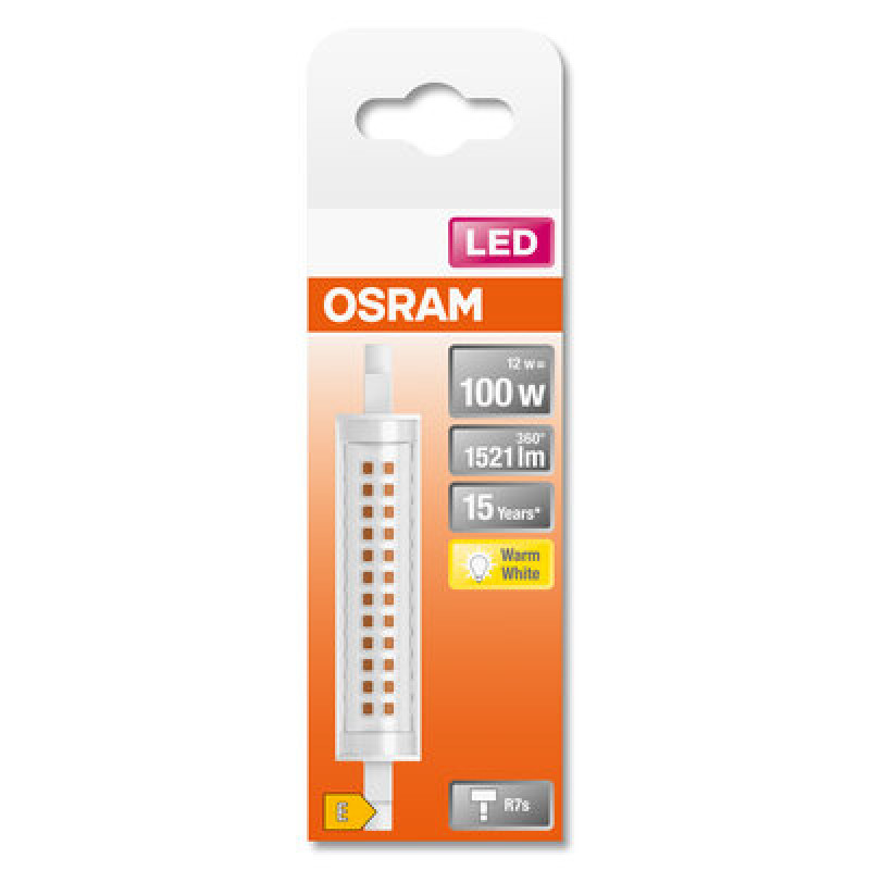 Лампа світлодіодна 12W 220V 1521lm 2700K R7s 20х118mm кукурудза [4058075432734] LEDVANCE LED SLIM LINE R7S
