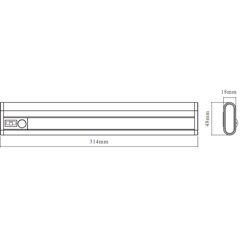 Світильник 2.90W 9V 174lm 4000K 6x1.5AA 314x18x48mm [4058075226883] Ledvance LINEAR LED MOBILE на батарейках