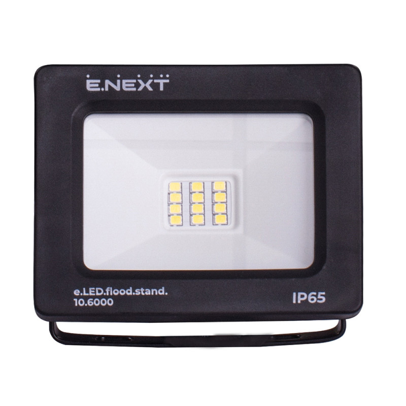 Прожектор LED 10W 220V 800lm 6000K IP65 90x28x70mm [l0790001] E.NEXT e.LED.flood.stand.10.6000