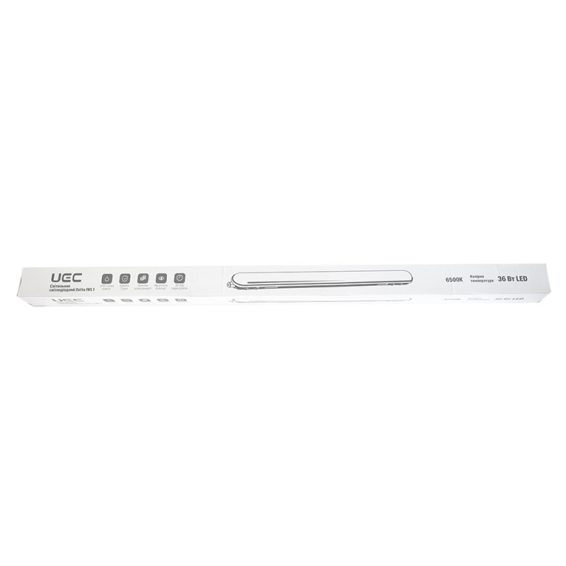 Светильник LED линейный 36W 230V 3600lm 6500K 1200x66x66mm IP65 серый [IWL1D-12036IP65-GRC] Delta IWL1 UEC