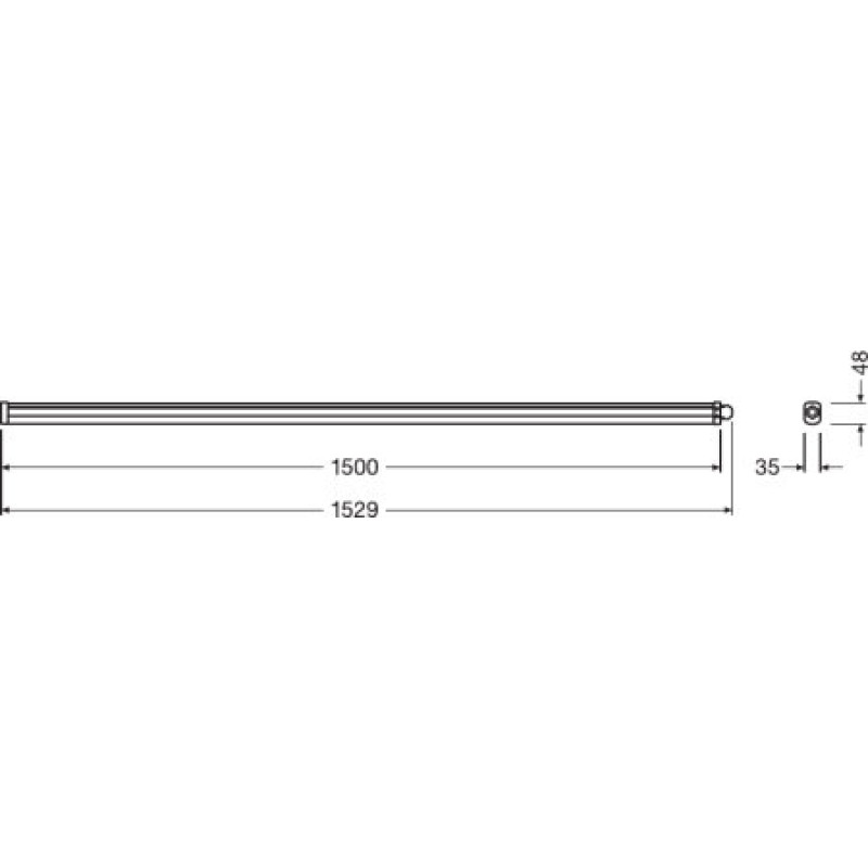 Cветильник LED линейный 50W 220V 5500lm 4000K 1500x35x48mm IP65 [4058075066496] Ledvance DP SLIM Value 1500