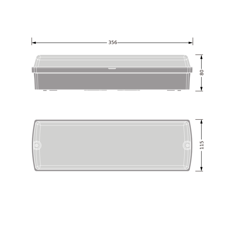 LED Светильник накладной 8W V 840lm 3000-4000K IP65 356x115x80mm с датчиком света и движения [4099854290602] Ledvance BLKH COMP RC SEN V CPS WT