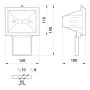 Прожектор галогенний 150W 220V R7s IP54 140x100x110mm білий [l003001] E.NEXT e.halogen.150.white