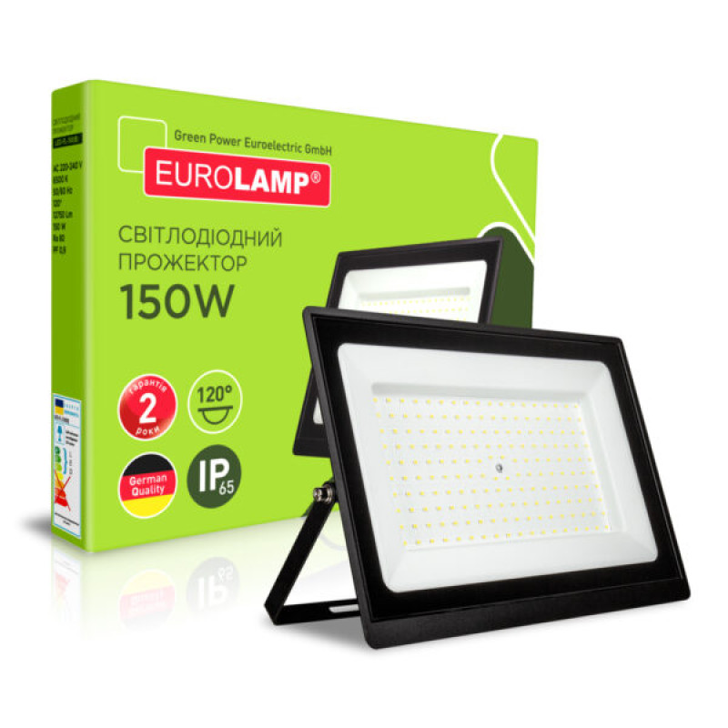 Прожектор LED 150W 230V 12750 6500K IP65 272x30x180mm [4262380663404] LED-FL-150(B) EUROLAMP