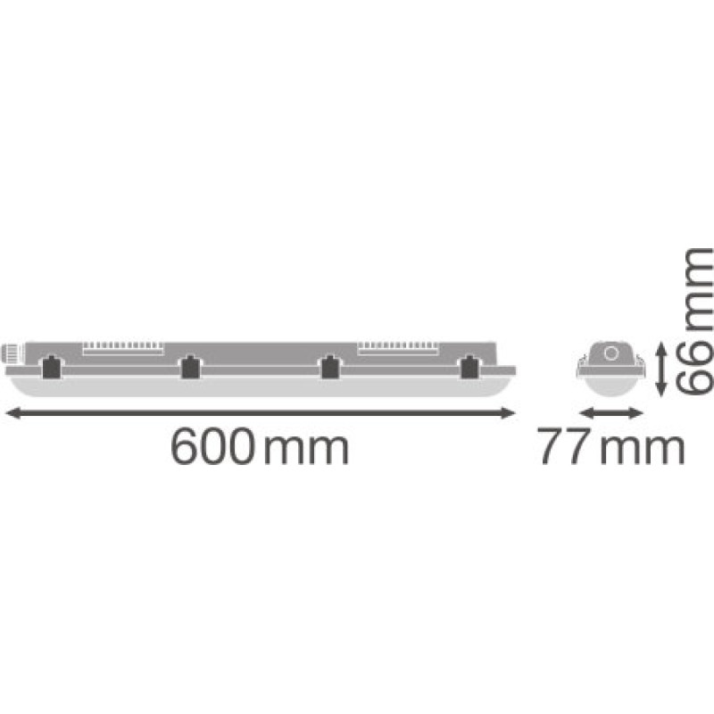Cветильник LED линейный 18W 220V 2160lm 4000K 600x77x66mm IP65 [4058075300743] Ledvance DP VAL 600