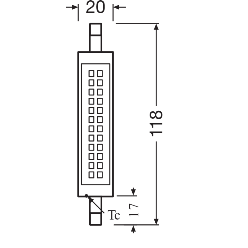 Лампа світлодіодна 12W 220V 1521lm 2700K R7s 20х118mm кукурудза [4058075432734] LEDVANCE LED SLIM LINE R7S