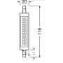 Лампа світлодіодна 12W 220V 1521lm 2700K R7s 20х118mm кукурудза [4058075432734] LEDVANCE LED SLIM LINE R7S
