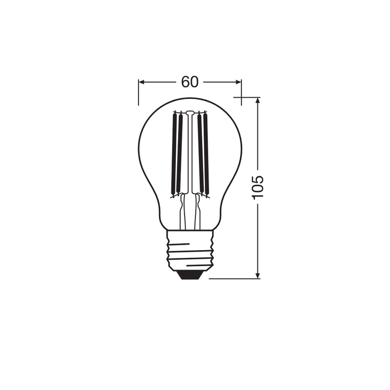 Лампа LED филаментная 7.2W 230V 806lm 2700K E27 60x105mm DIM груша [4099854065071] LEDVANCE LED CL A60