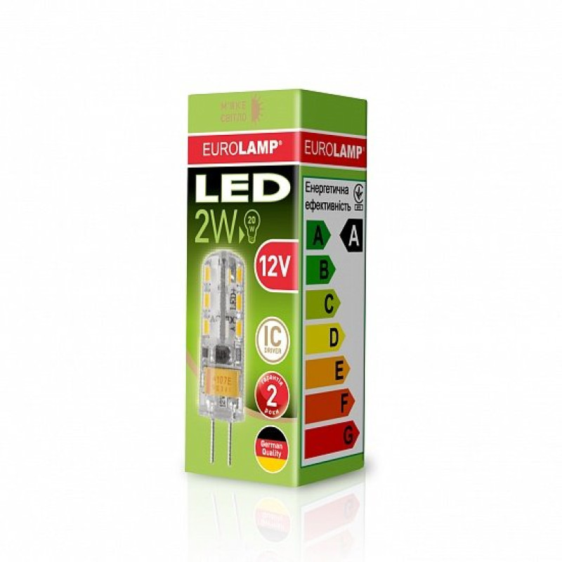 Лампа светодиодная 2W 12V 105lm 3000K G4 25x10mm капсула [4260410486337] LED-G4-0227(12) EUROLAMP