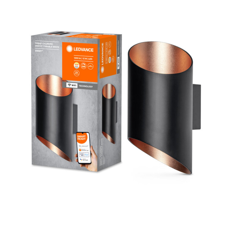 SMART светильник настенный 12W 220V 700lm 3000-6500K WIFI 127x200x95mm [4058075574212] Ledvance Orbis Cylindro