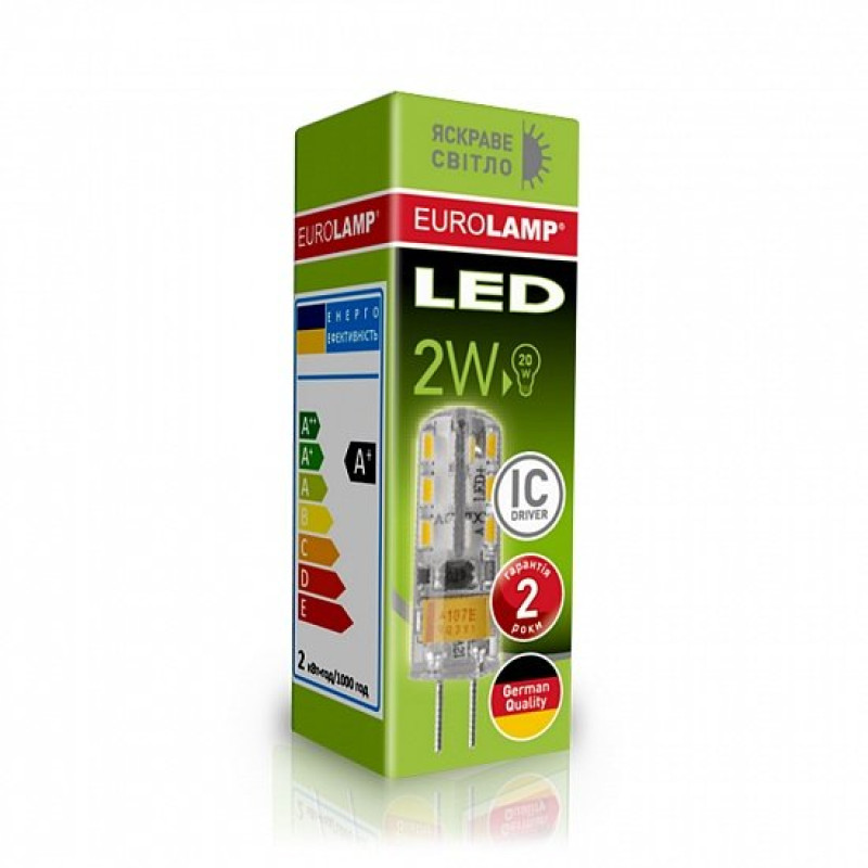 Лампа светодиодная 2W 220V 105lm 4000K G4 25x10mm капсула [4260484992482] LED-G4-0240(220) EUROLAMP