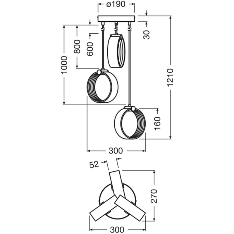LED Светильник подвесной 20W 230V 2400lm 3000-6500K IP20 300x190x1210mm [4058075838642] Ledvance Décor Circle