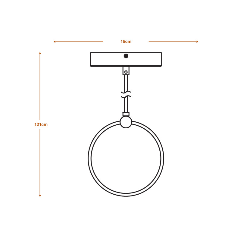 LED Светильник подвесной 8W 230V 370lm 3000K 160x150x1210mm [4099854458989] Osram DECOR CIRCLE 1XPEND PL