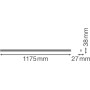 Cветильник LED линейный 20W 220V 2000lm 3000K 1175x27x38mm IP20 [4058075099739] Ledvance LN COMP BATTEN 1200