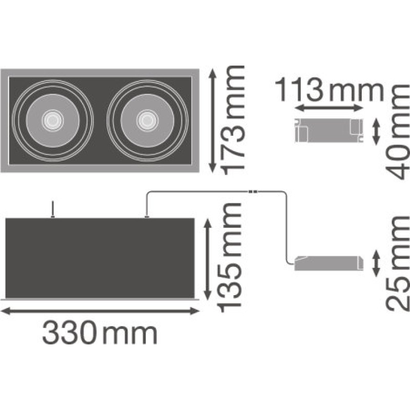 Прожектор с диодами sp multi 2x30w/3000k, fl белый/ черный, Ledvance [4058075113961] Ледванс