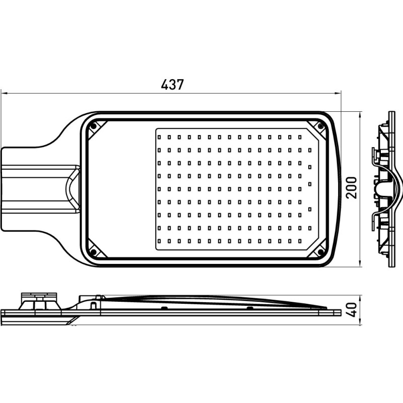 LED Светильник уличный 100W 220V 10000lm 6500K IP65 437x200x40mm консольный [l0820012] E.NEXT e.LED.street.stand.100.6500