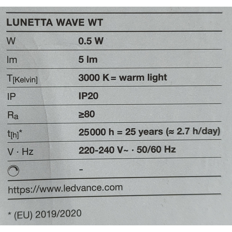 Ночник 0.50W 230V 5lm 3000K 55x60x60mm [4099854536632] Osram LUNETTA Wave в розетку с датчиком освещенности