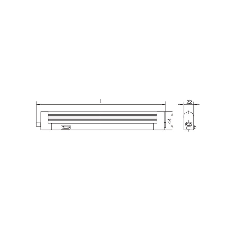 Світильник люмінесцентний лінійний 21W 220V 1140lm 6400K G5/T5 915x22x44mm IP20 [LLPO0-2001-1-21-K01] УЕК ЛПО2001