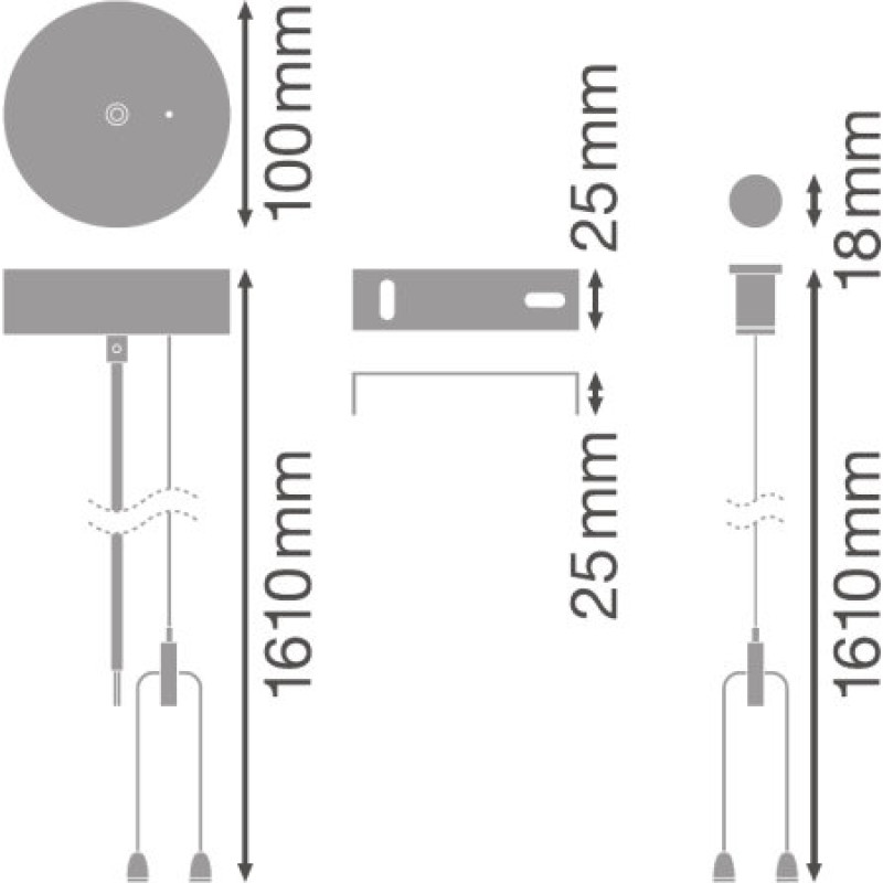 Підвісний комплект для світильника ln indv, suspension kit, Ledvance [4058075133280] Ледванс