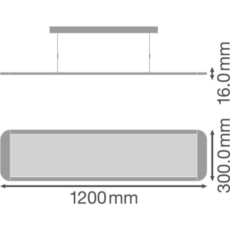 Cветильник LED линейный 36W 220V 3850lm 3000K 1200x300x16mm подвесной [4058075144606] Ledvance PANEL D/I 1200