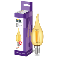 Лампа светодиодная винтажная 5W 220V 2700К E14 35x123mm филаментная [LLF-CB35-5-230-30-E14-CLG] серия 360° УЕК