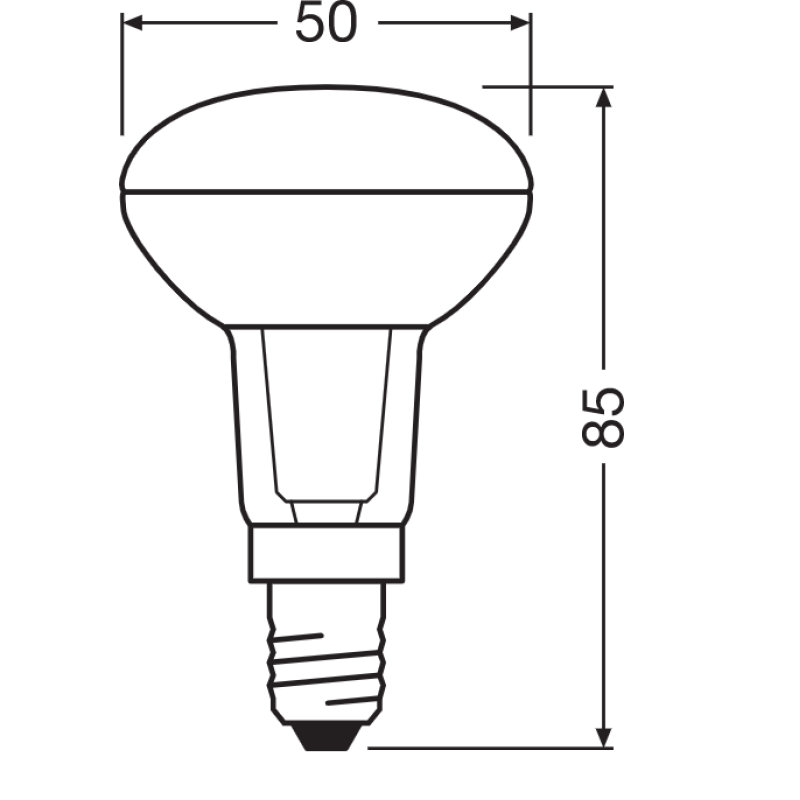 Лампа светодиодная 2.6W 220V 210lm 4000К E14 85x50mm гриб рефлекторная [4058075433342] OSRAM СТ R50