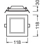Вбудований LED світильник 6W 220V 420lm 3000K 118x118x30mm IP20 білий [4058075079212] Ledvance DL Slim SQ105