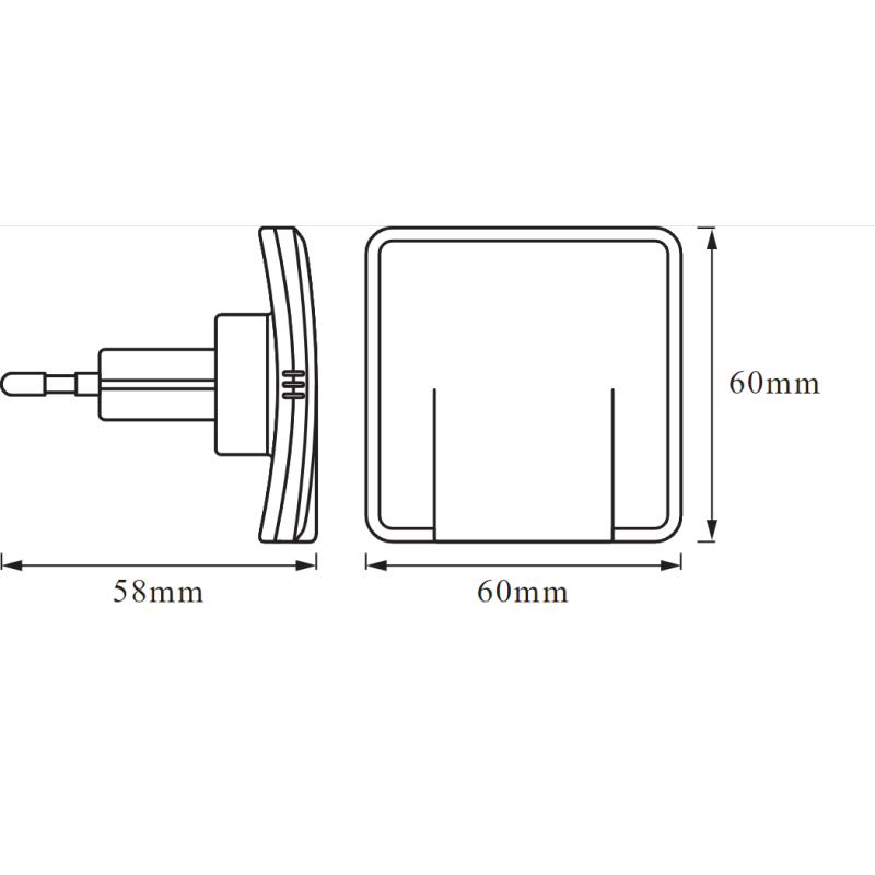 Нічник 0.30W 220V 3lm 3000K 58x60x60mm [4058075227934] Ledvance LUNETTA Slim в розетку