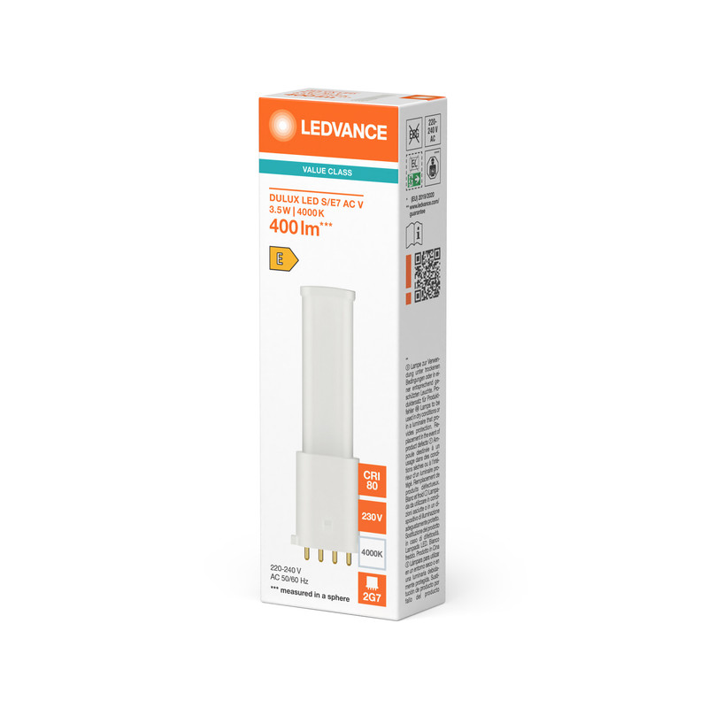 Лампа светодиодная 3,5W 230V 400lm 4000K 2G7 120x37mm [4099854669835] Ledvance DULUX LED SE7
